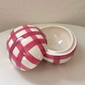 Pink Buffalo Check Egg Trinket Dish Home Decor